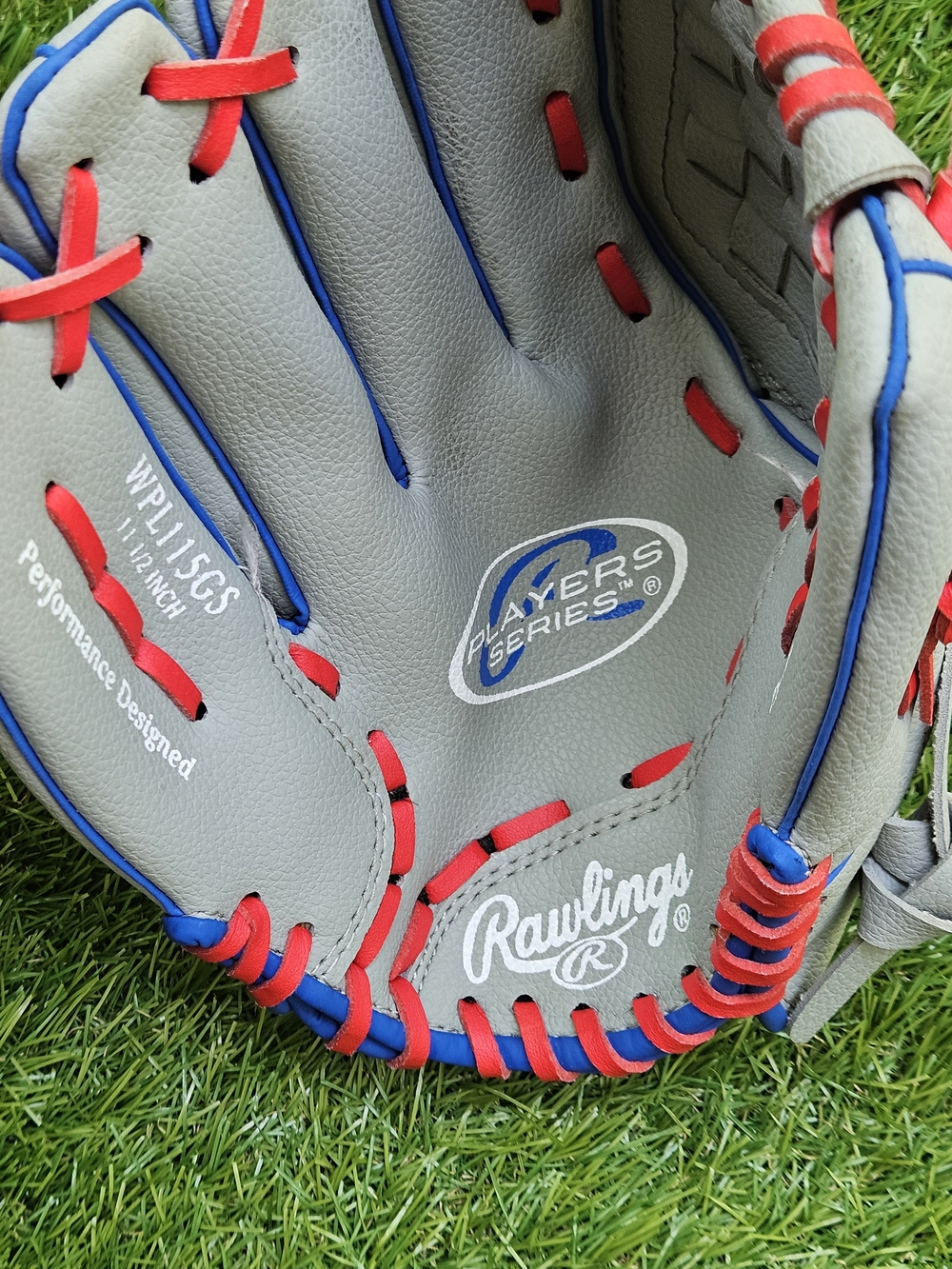 Rawlings Players Series 11 5 Youth Baseball Glove Grey Blue Red Right Hand Throw - Picture 5 of 9